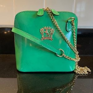 PRATESI Green REAL Italian Leather Melina Dome Crossbody